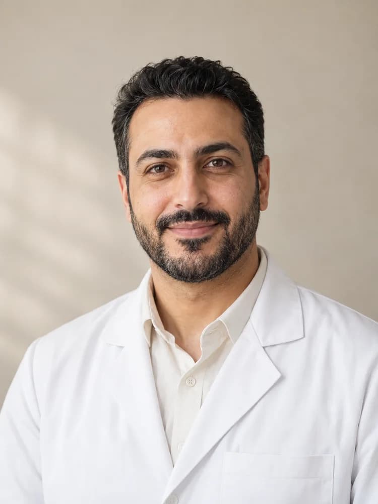 Illustrative portrait of a clinic doctor