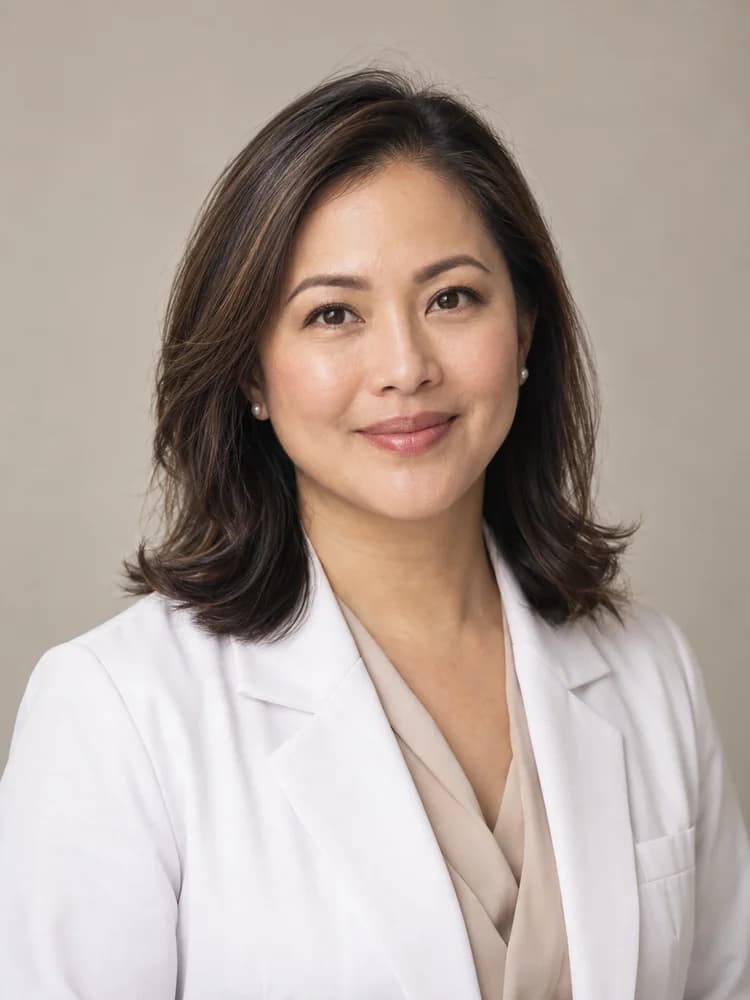Illustrative portrait of a clinic doctor